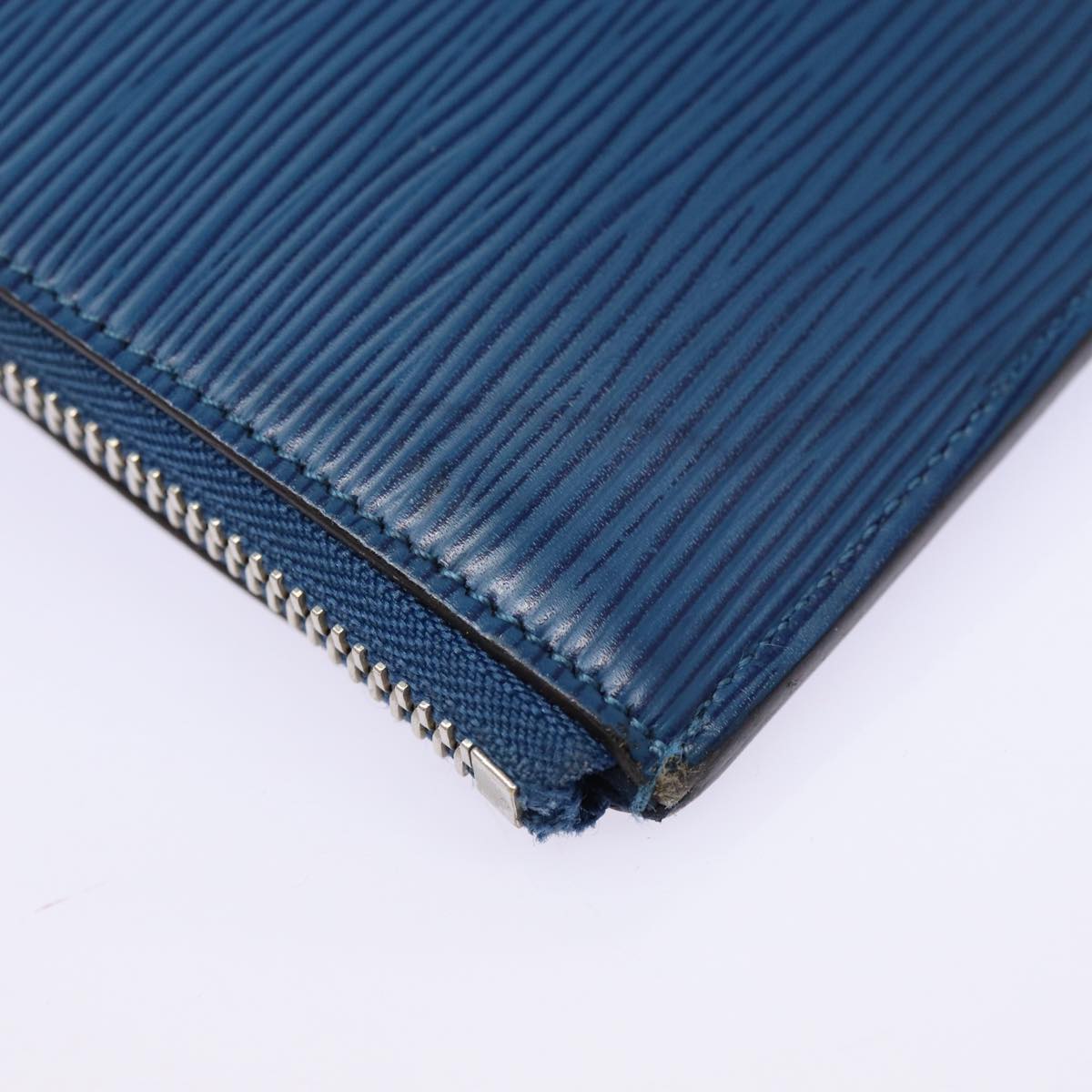 Louis Vuitton Pochette Jour Blue Leather Clutch Bag