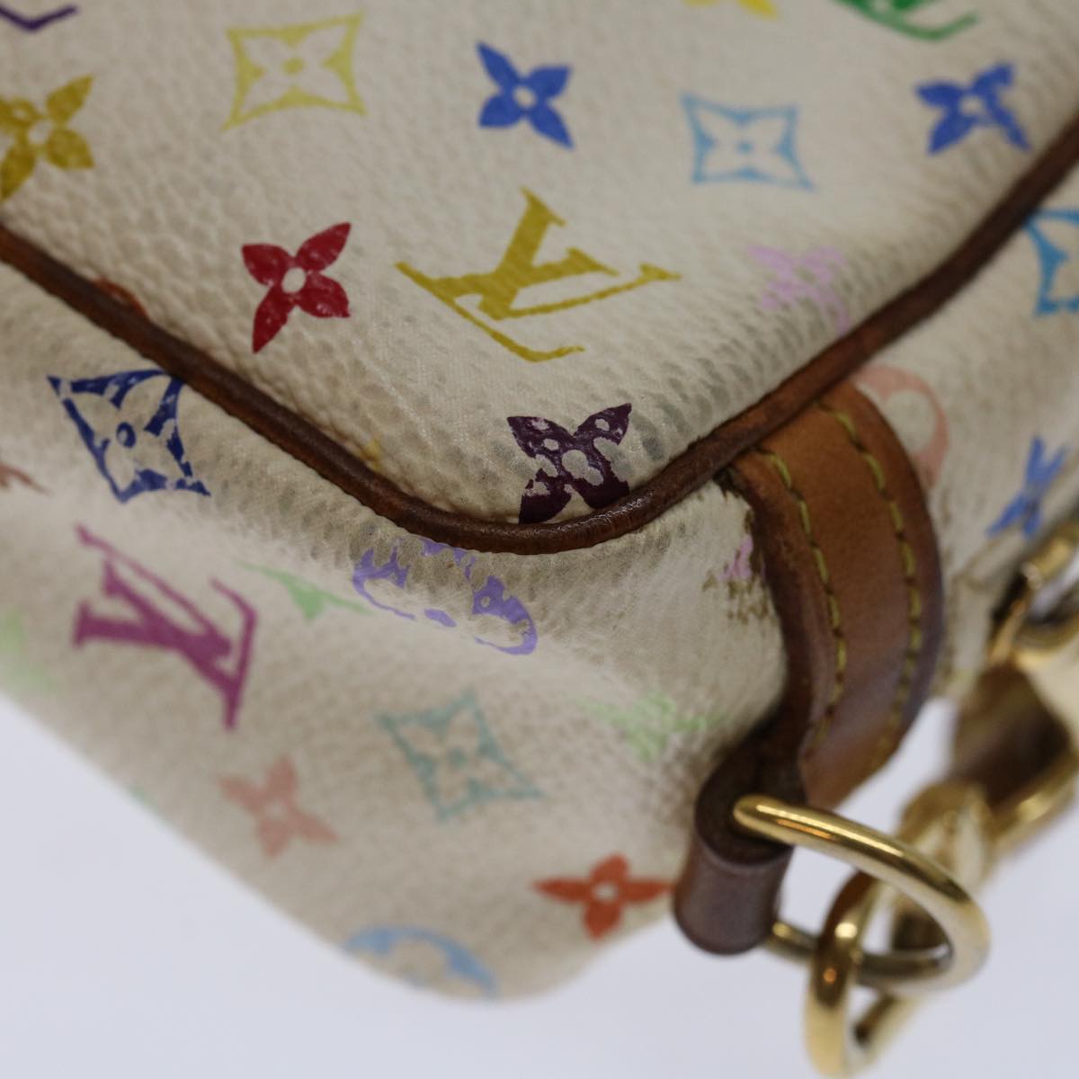 Louis Vuitton Pochette White Canvas Clutch Bag
