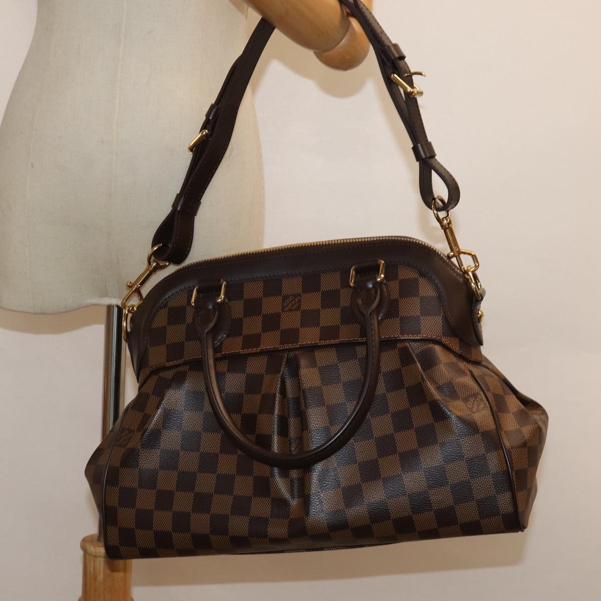 Louis Vuitton Trevi Brown Canvas Handbag