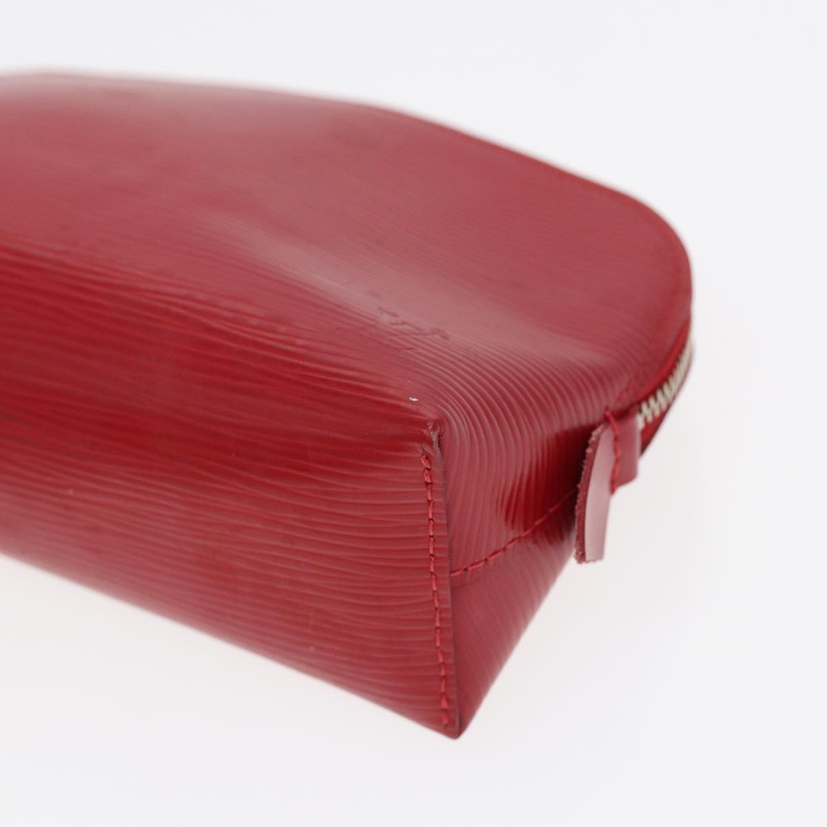 Louis Vuitton Cosmetic Pouch Red Leather Clutch Bag