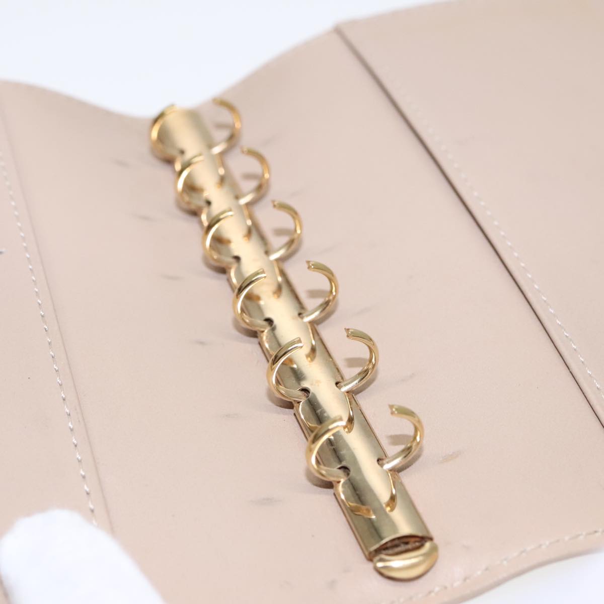 Louis Vuitton Agenda Pm Beige Patent Leather Wallet