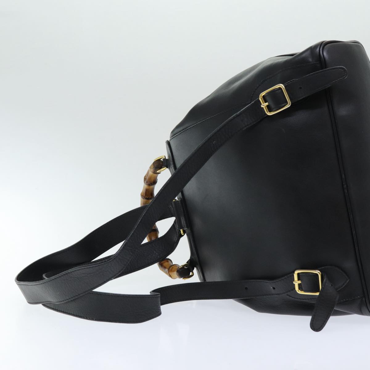 Gucci Bamboo Black Leather Backpack Bag