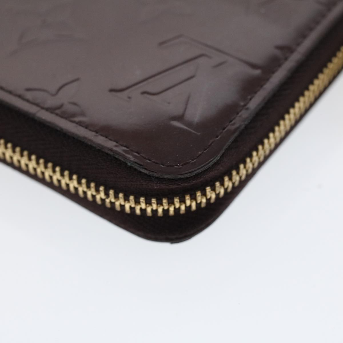 Louis Vuitton Portefeuille Zippy Burgundy Patent Leather Wallet