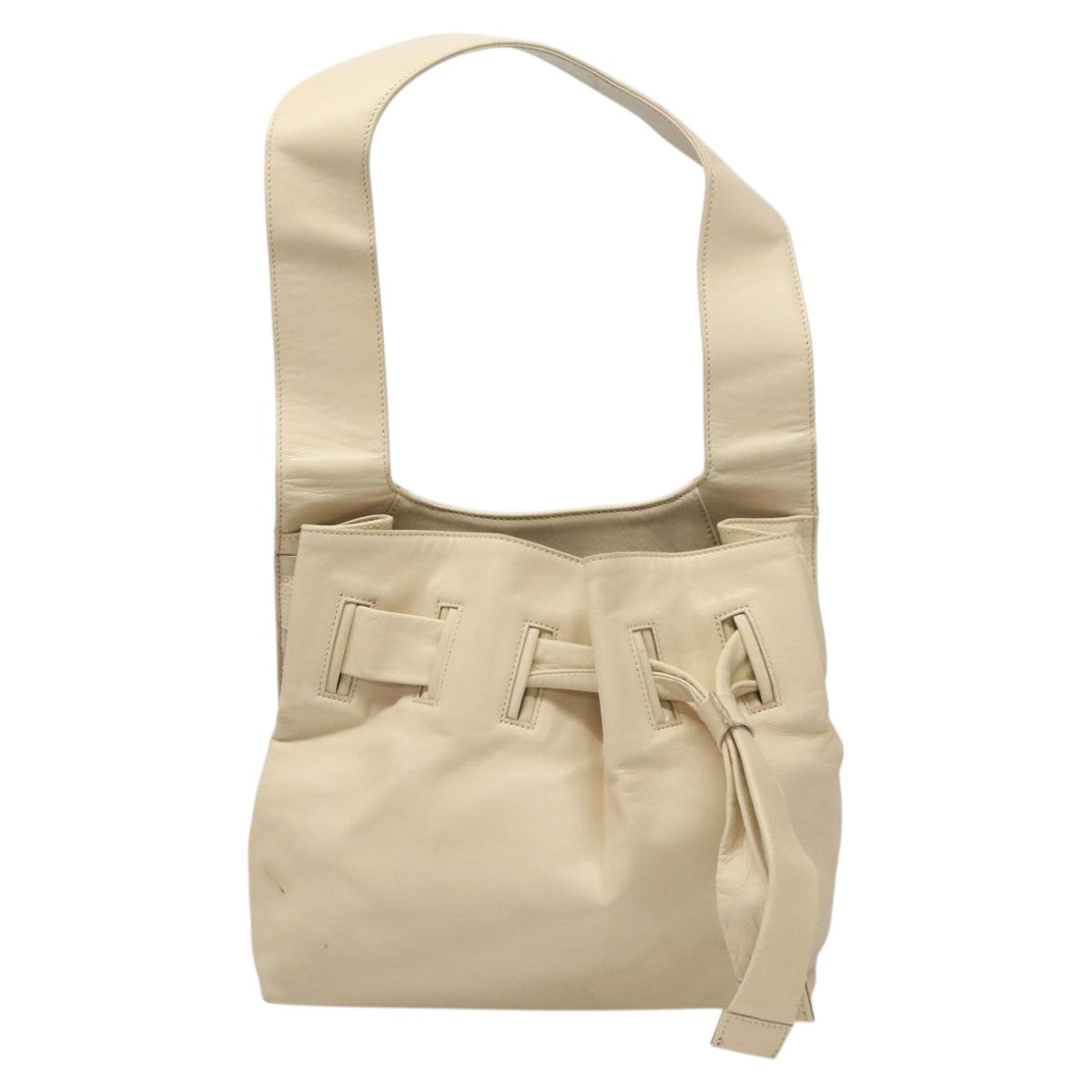 Gucci Drawstring Beige Leather Shoulder Bag ()