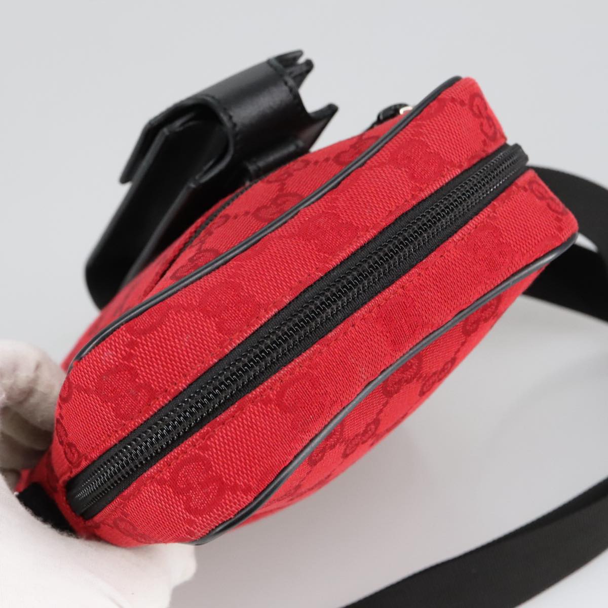 Gucci Red Canvas Shoulder Bag