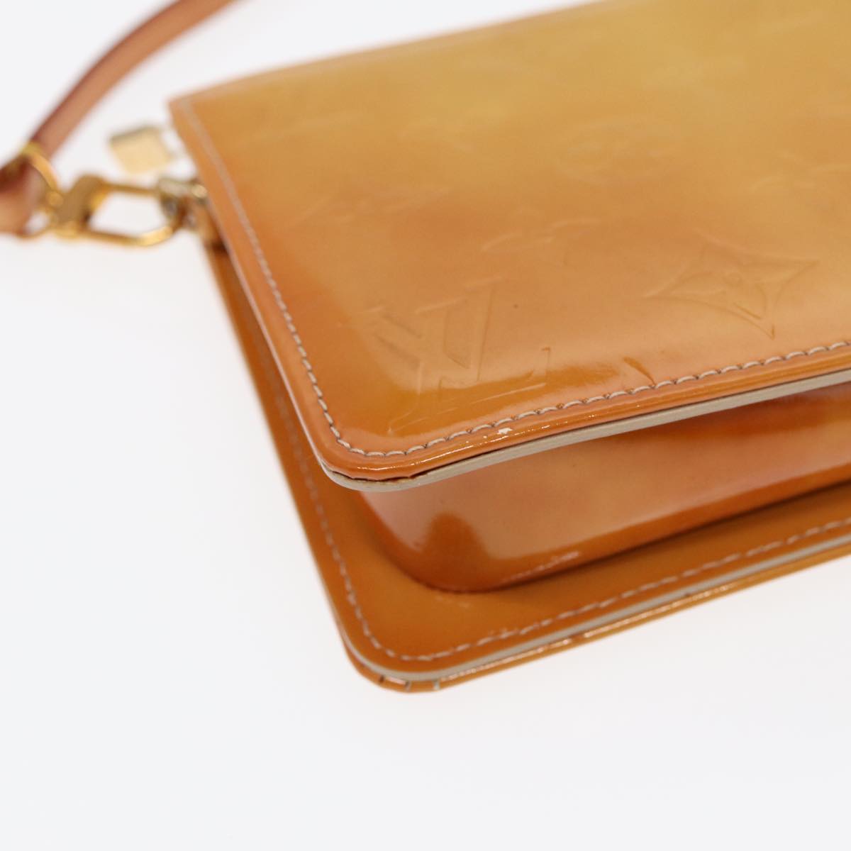 Louis Vuitton Lexington Beige Patent Leather Clutch Bag