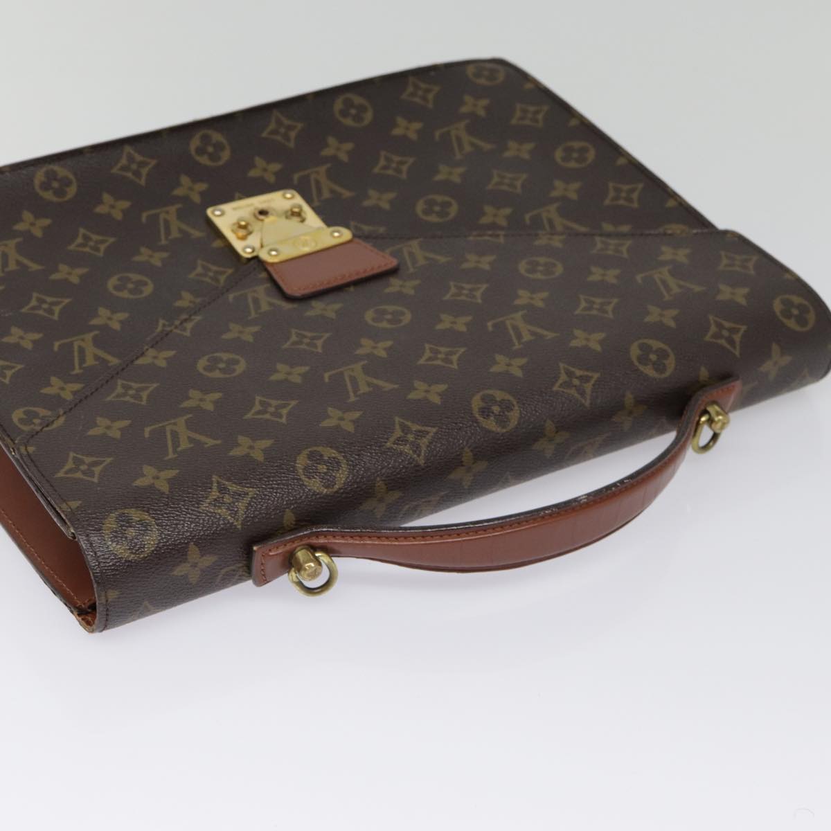 Louis Vuitton Document Case Brown Canvas Briefcase Bag