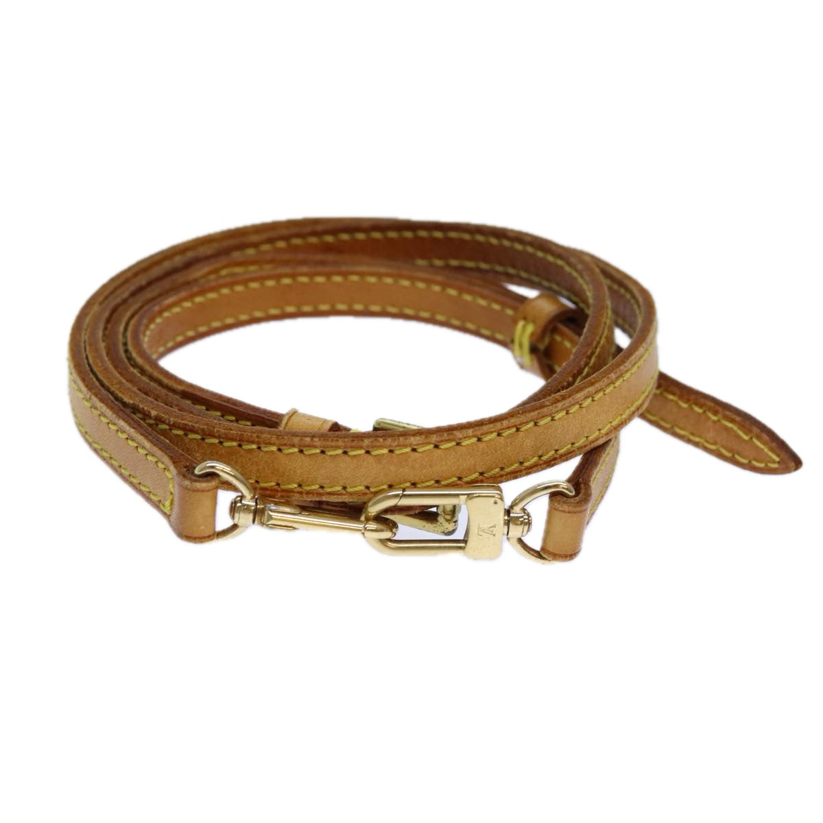 Louis Vuitton Shoulder Strap Beige Leather Bag Jewelry ()