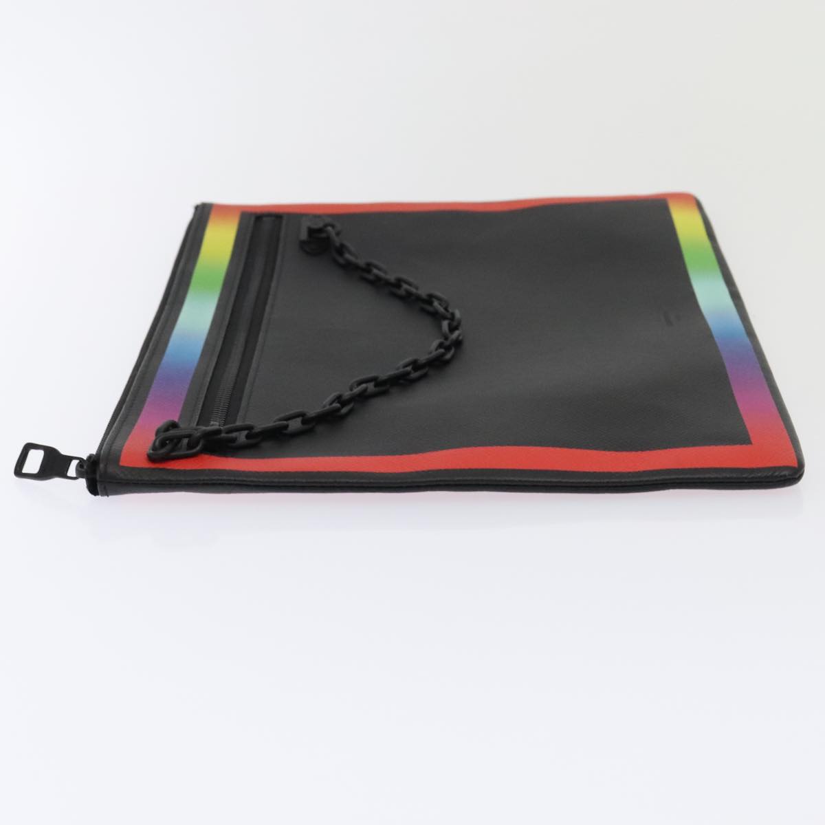 Louis Vuitton Pochette A4 Black Leather Clutch Bag