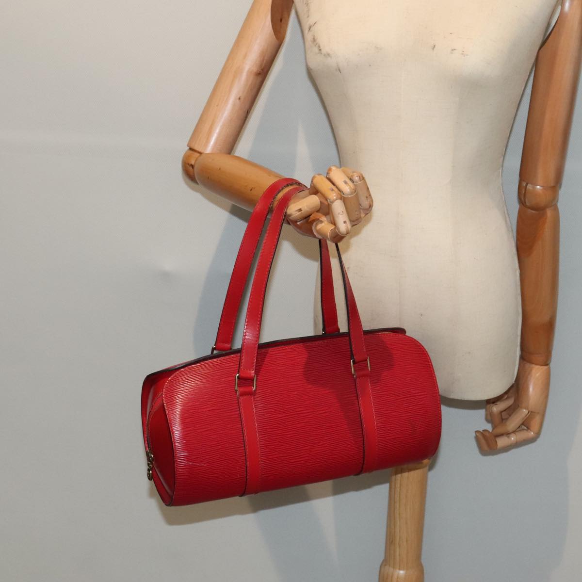 Louis Vuitton Soufflot Red Leather Handbag