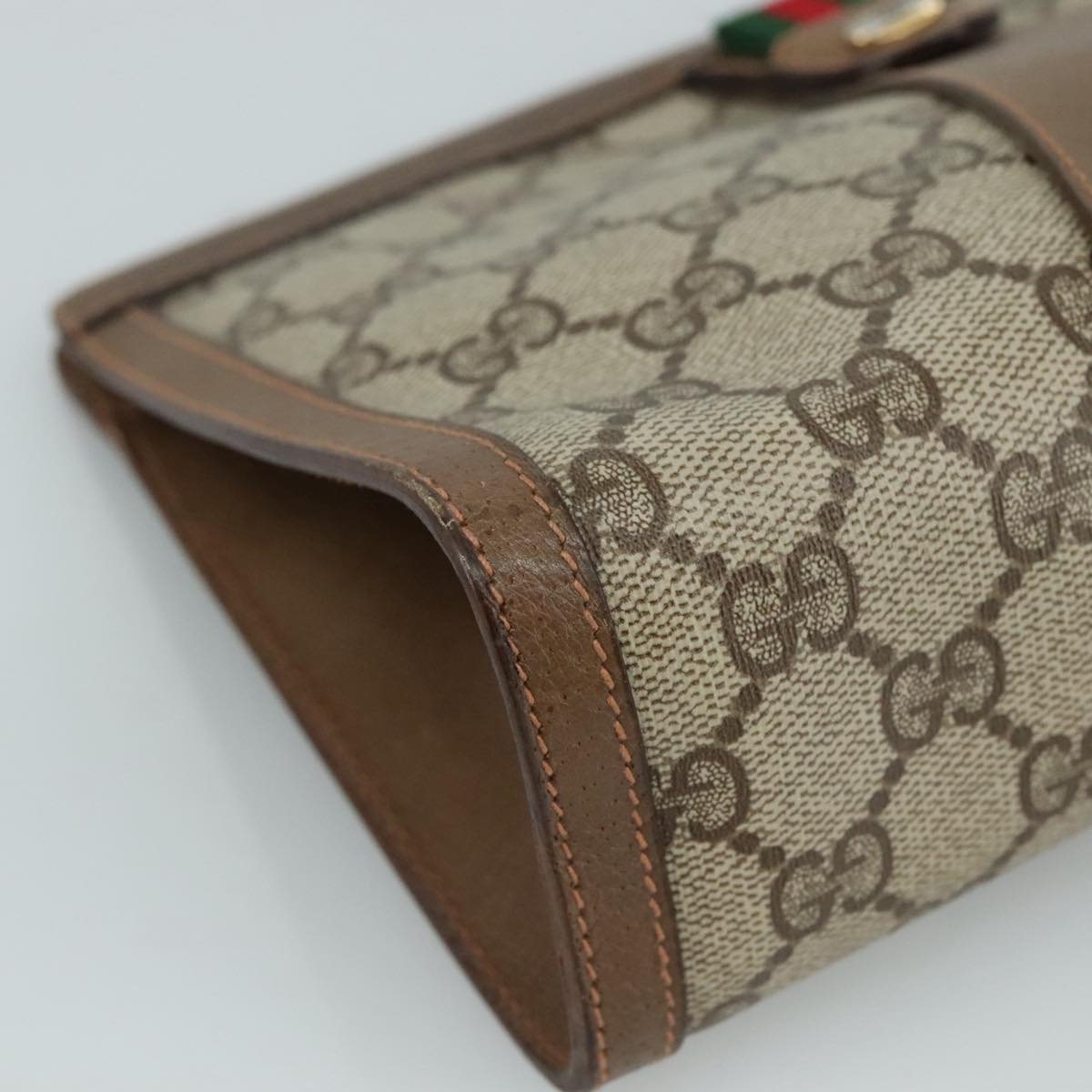 Gucci Sherry Beige Canvas Clutch Bag
