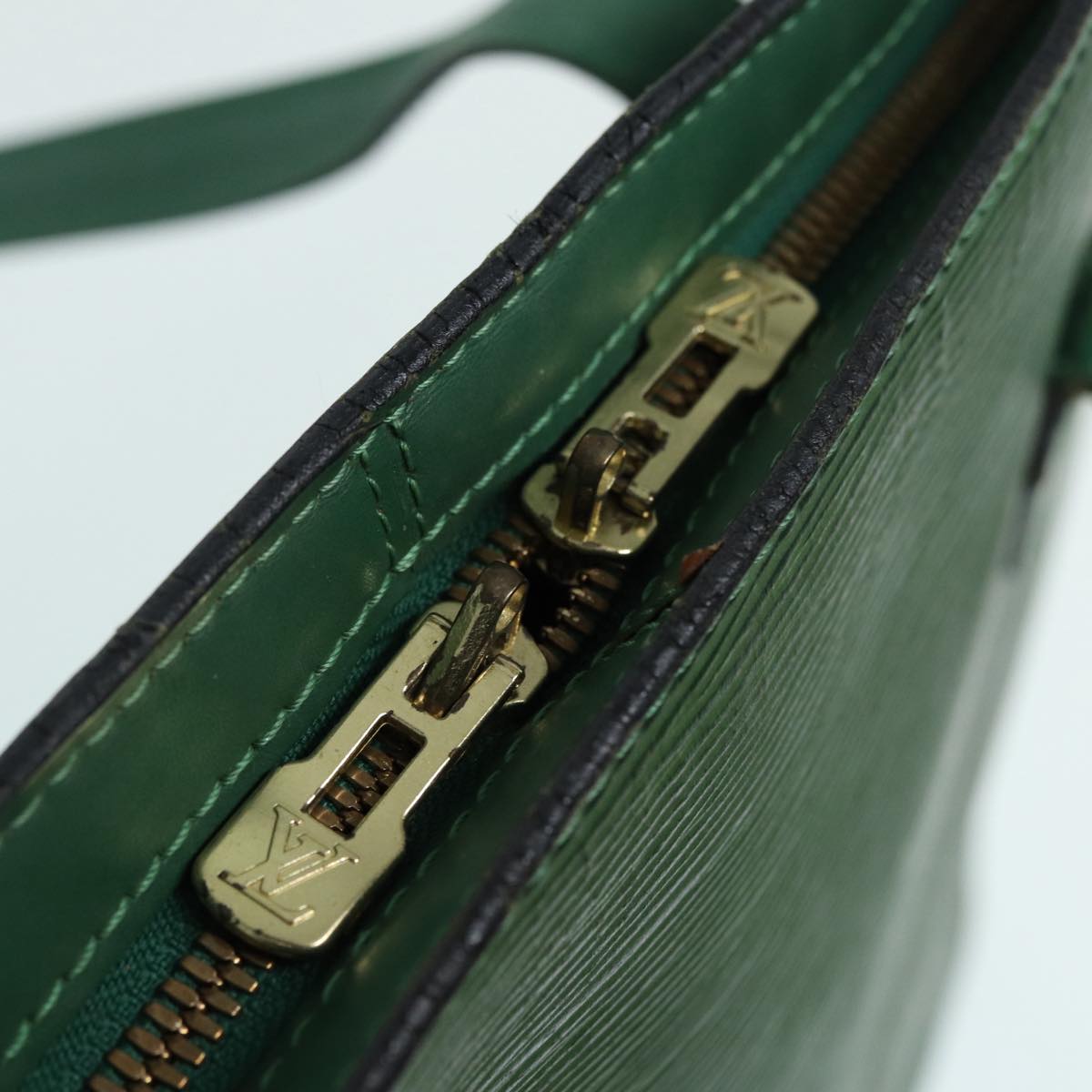 Louis Vuitton Lussac Green Leather Shoulder Bag