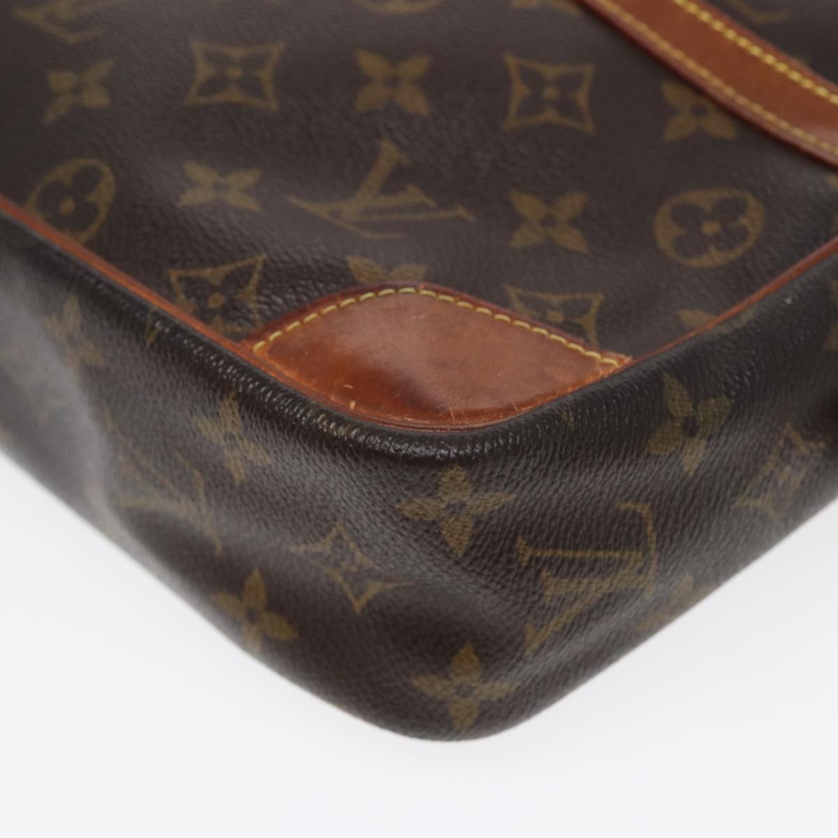 Louis Vuitton Compiegne 28 Brown Canvas Clutch Bag