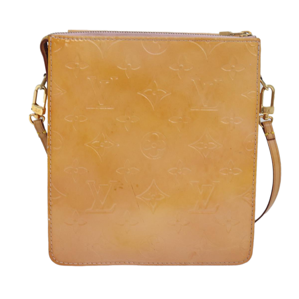 Louis Vuitton Mott Beige Patent Leather Clutch Bag