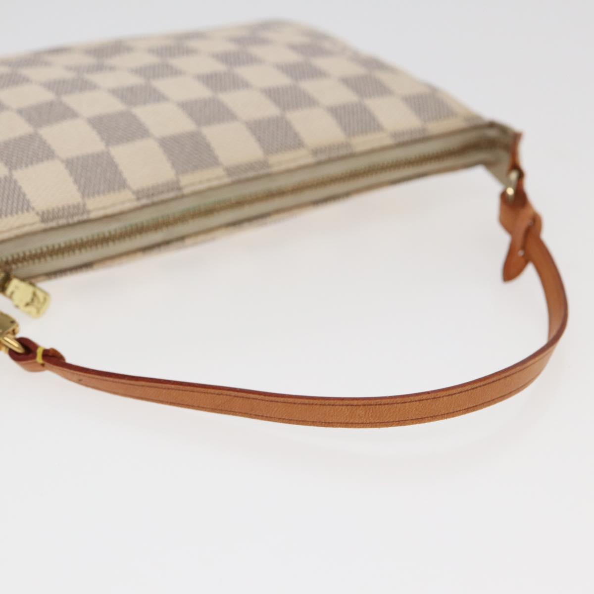 Louis Vuitton Pochette Accessoires White Canvas Clutch Bag