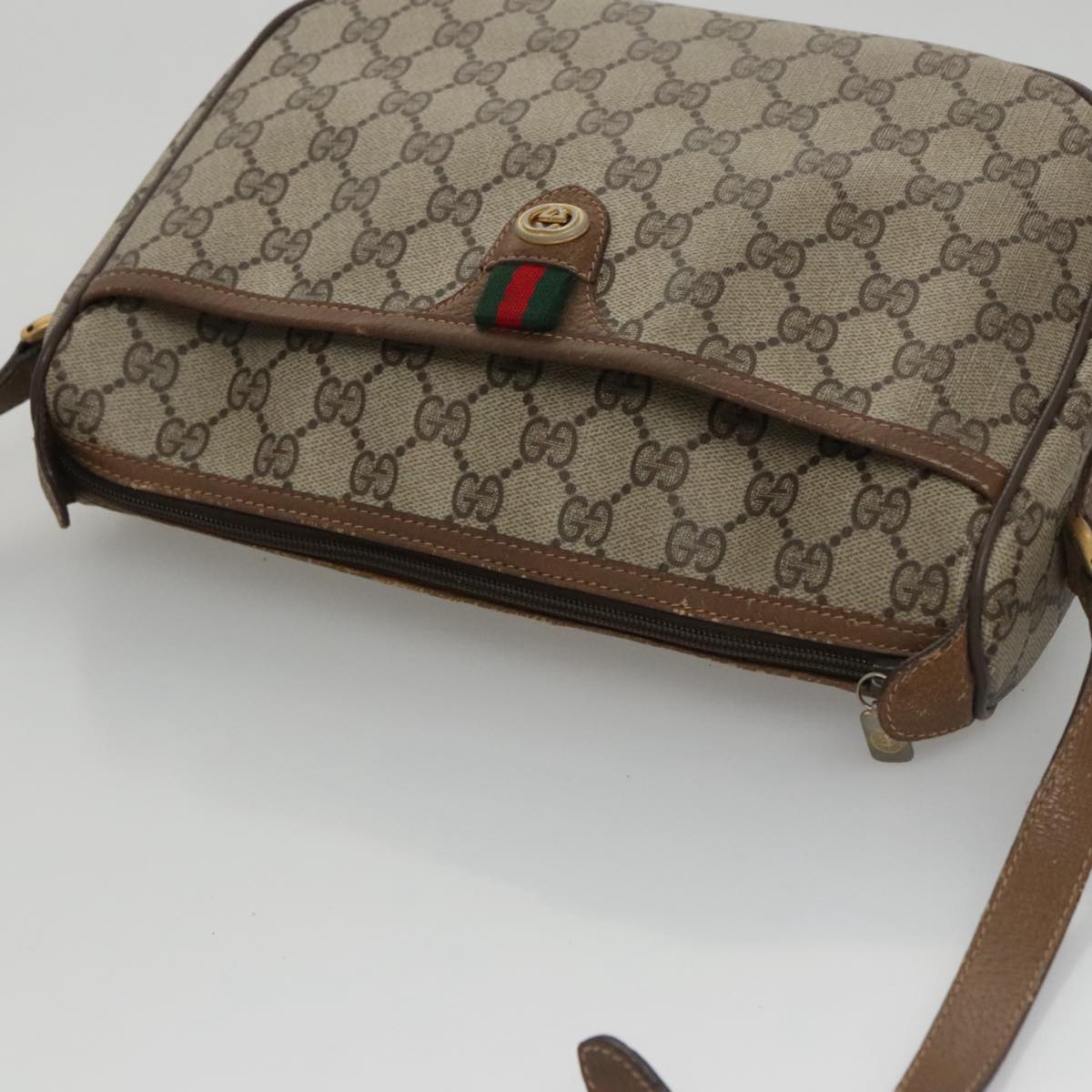Gucci Ophidia Beige Canvas Shoulder Bag