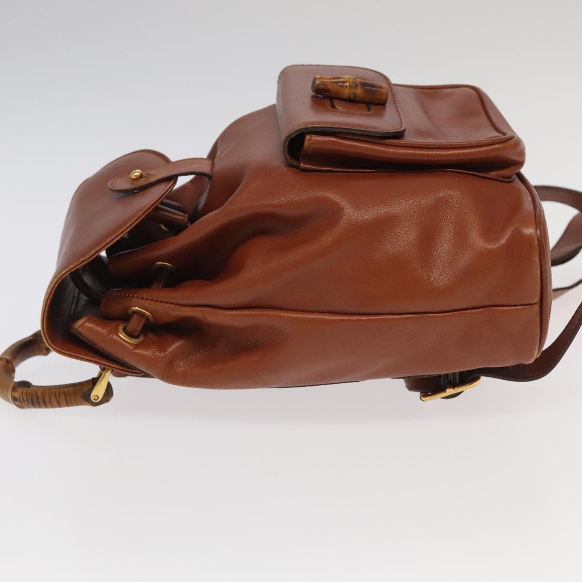 Gucci Bamboo Brown Leather Backpack Bag