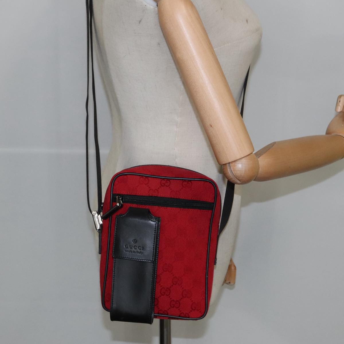 Gucci Red Canvas Shoulder Bag