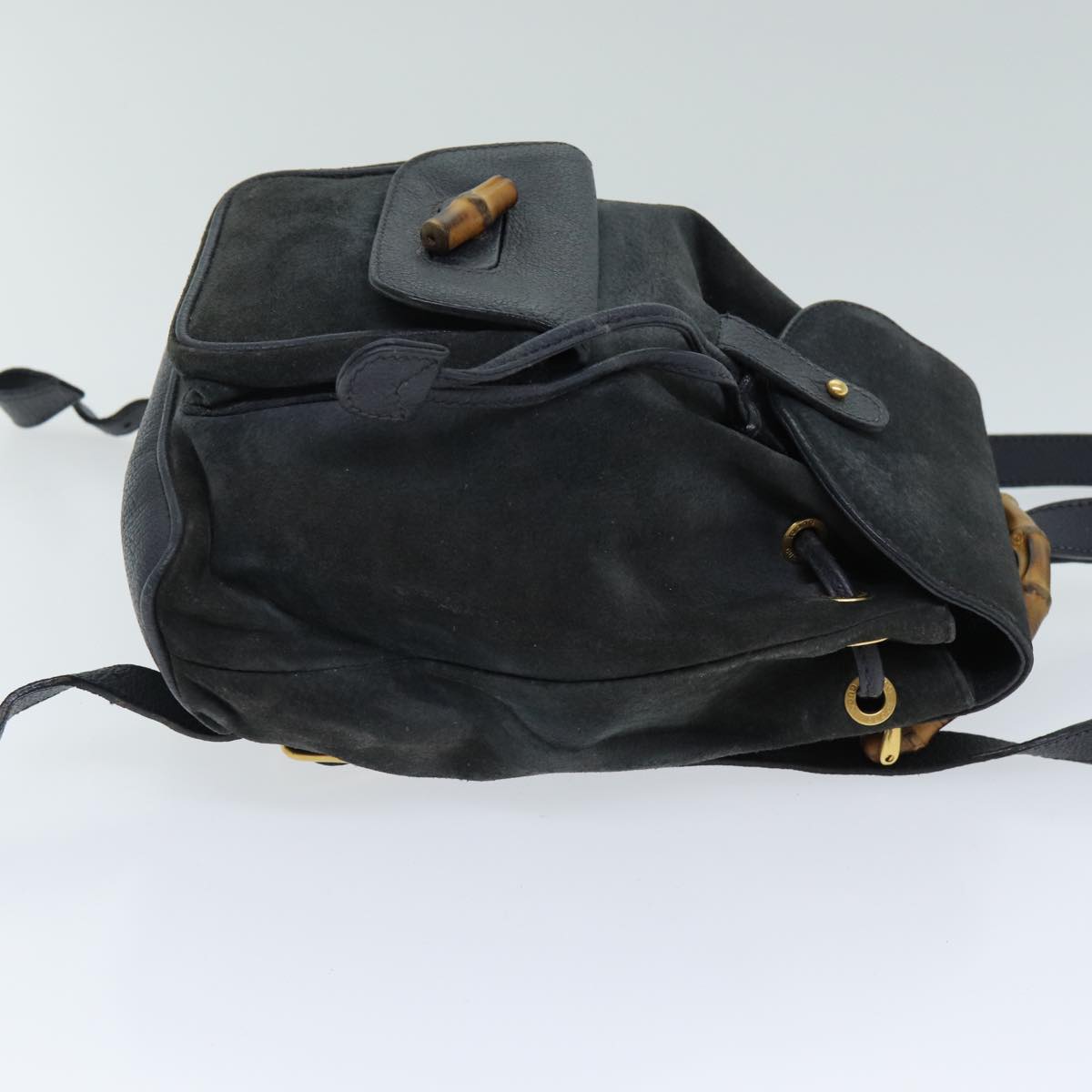 Gucci Bamboo Black Suede Backpack Bag