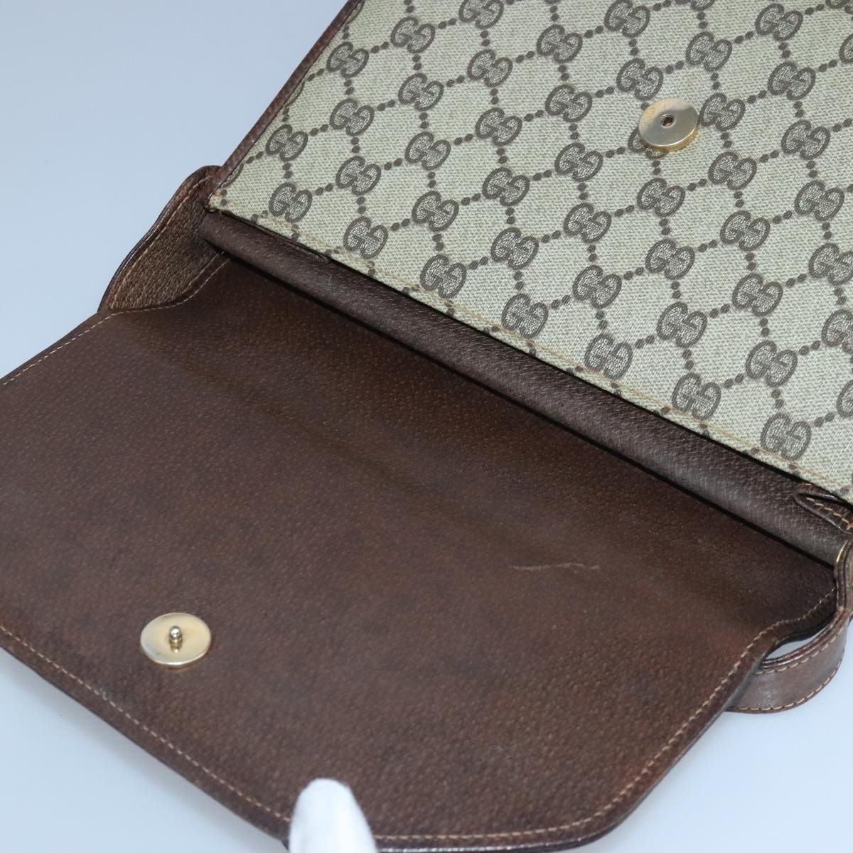 Gucci Horsebit Beige Canvas Shoulder Bag