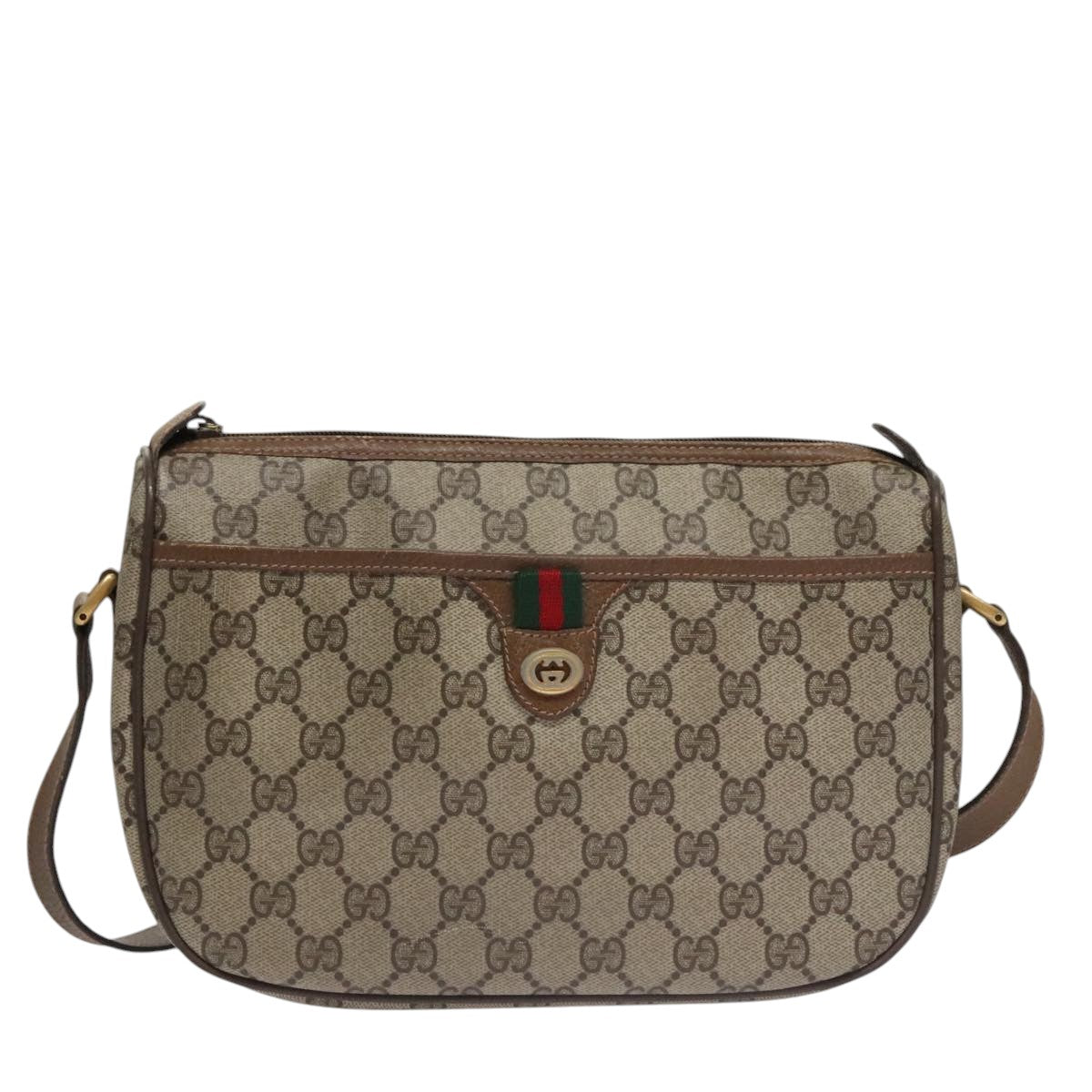 Gucci Ophidia Beige Canvas Shoulder Bag ()