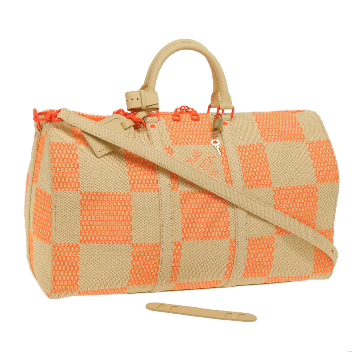 Louis Vuitton Keepall Bandouliere 50 Orange Canvas Travel Bag