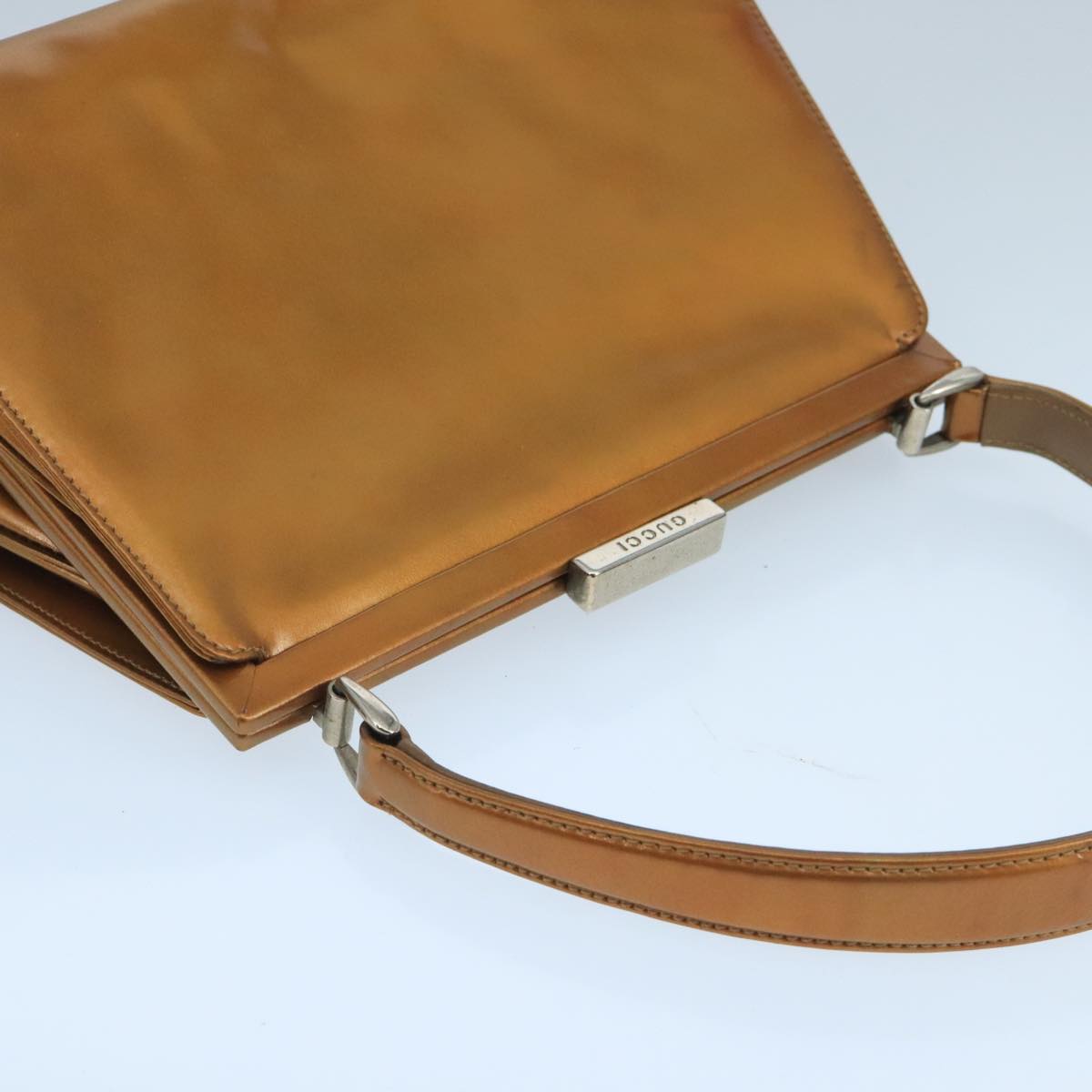 Gucci Jackie Brown Patent Leather Shoulder Bag