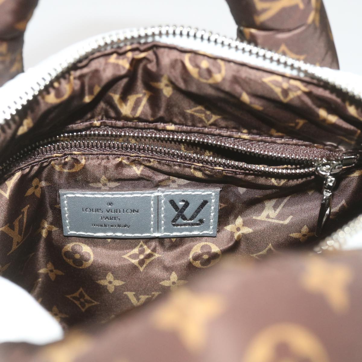 Louis Vuitton Speedy Bandoulière 25 Silver Synthetic Handbag