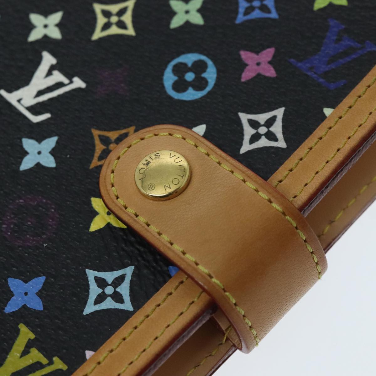 Louis Vuitton Agenda Pm Black Canvas Wallet