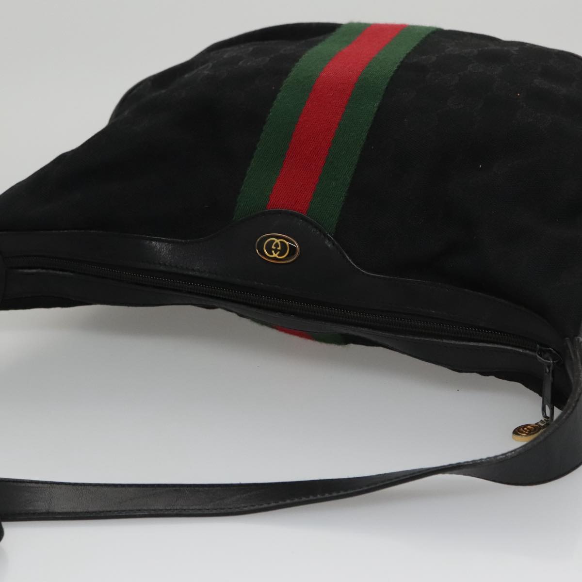 Gucci Sherry Black Canvas Shoulder Bag