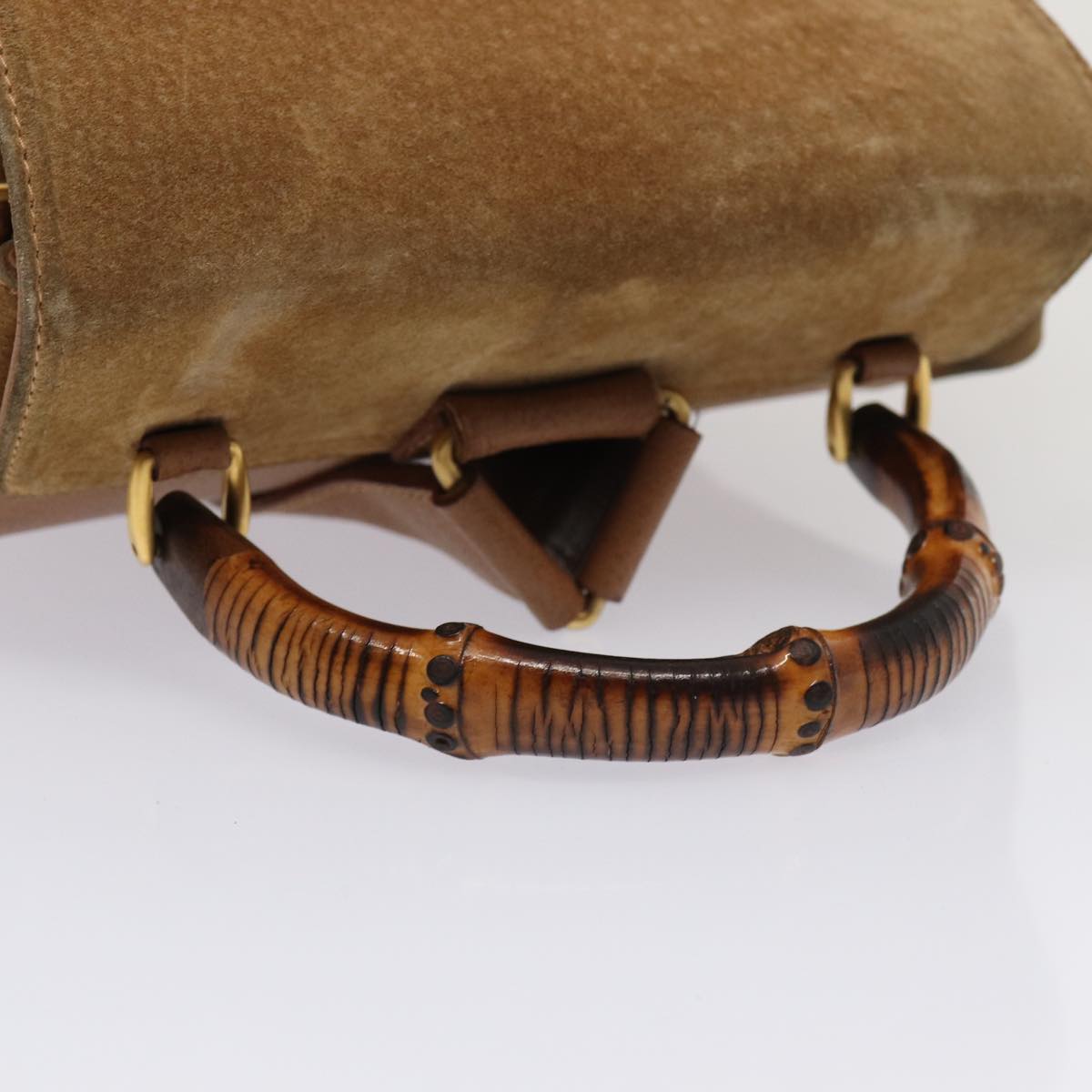 Gucci Bamboo Brown Suede Backpack Bag