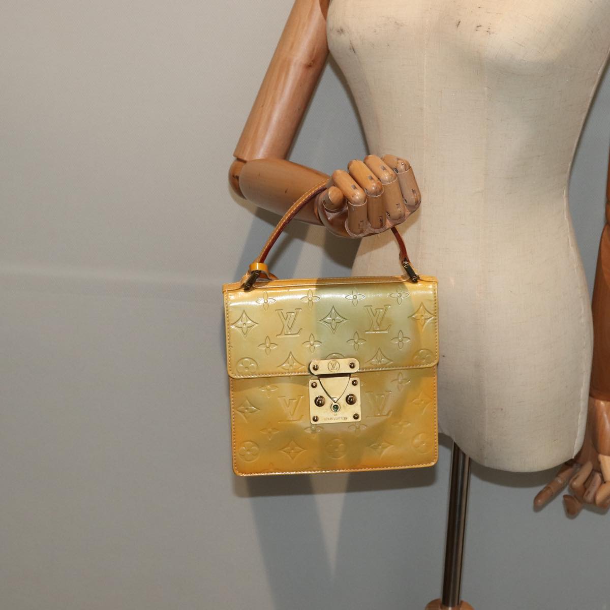 Louis Vuitton Spring Street Camel Patent Leather Handbag