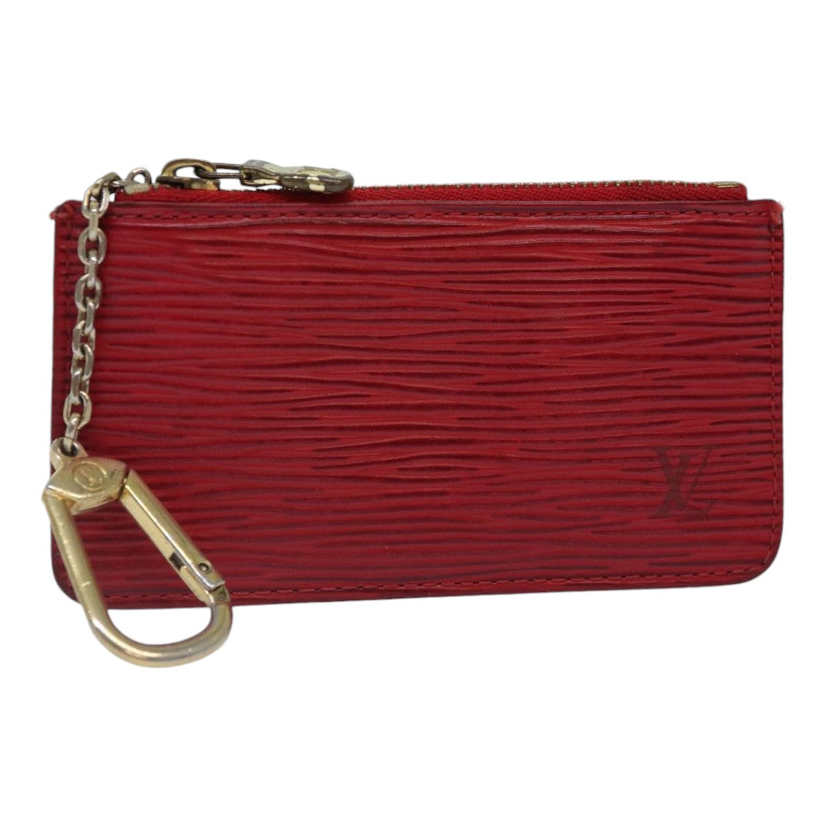Louis Vuitton Pochette Clés Red Leather Wallet