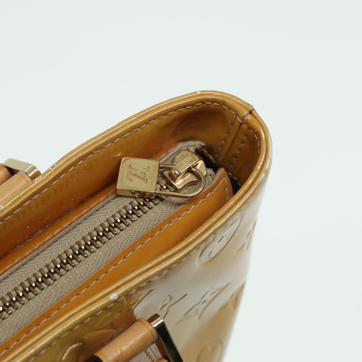 Louis Vuitton Houston Beige Patent Leather Handbag