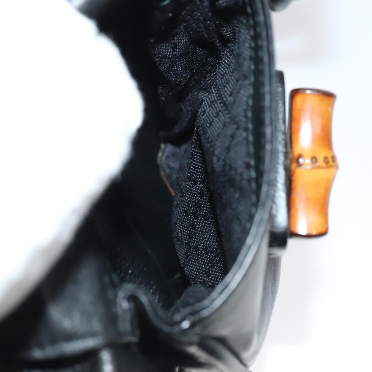 Gucci Bamboo Black Leather Backpack Bag