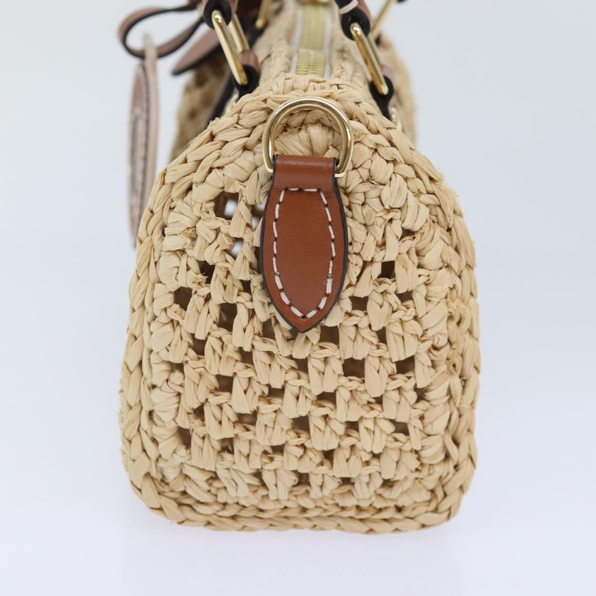 Louis Vuitton Nano Speedy Beige Synthetic Handbag