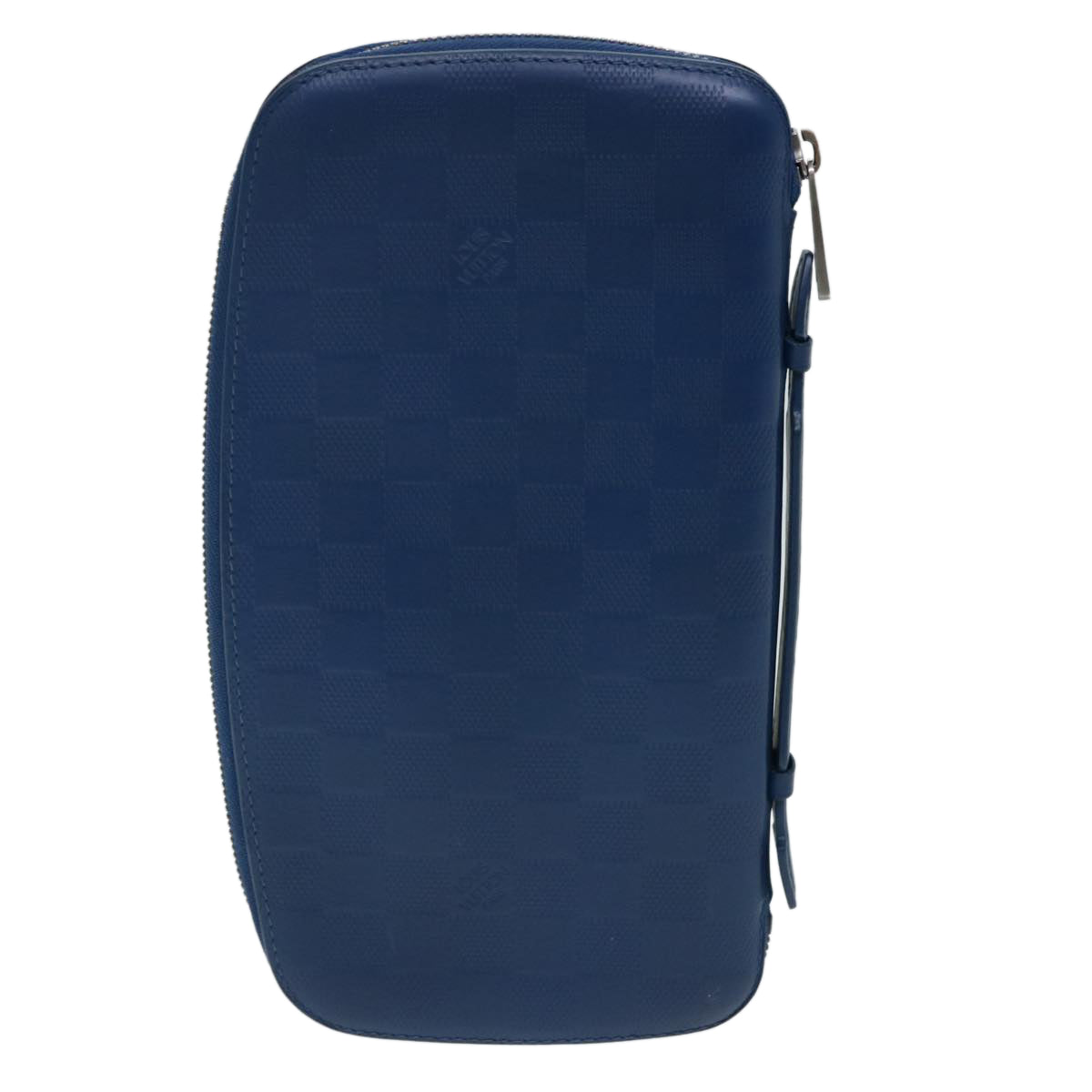 Louis Vuitton Atholl Blue Leather Clutch Bag