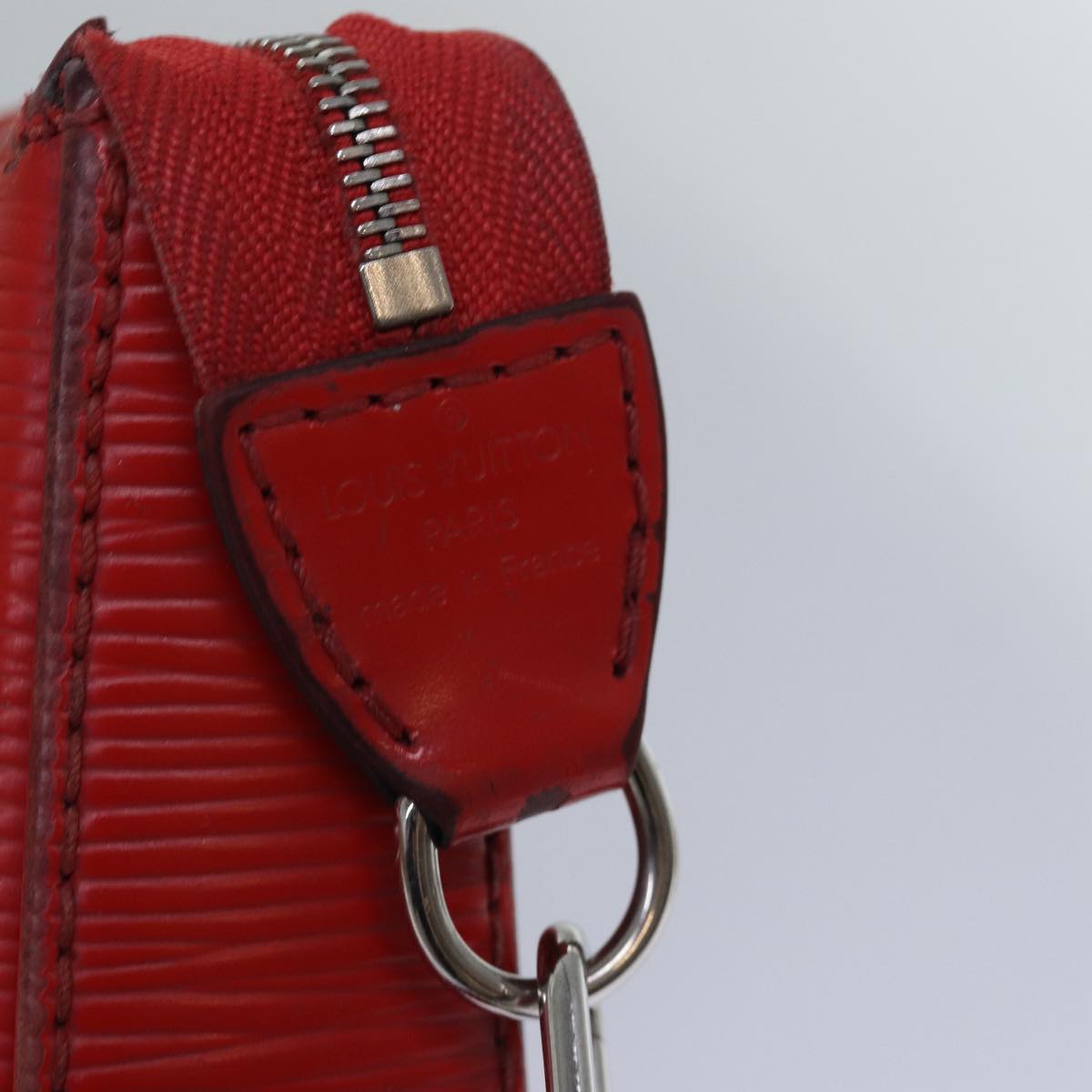 Louis Vuitton Pochette Accessoires Red Leather Clutch Bag