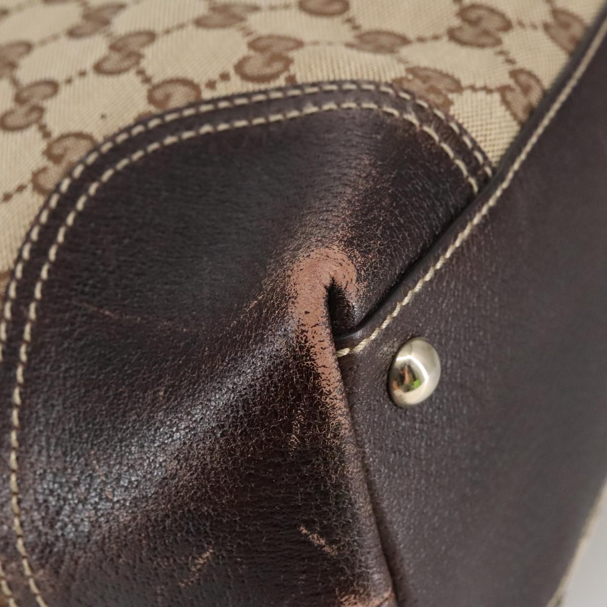 Gucci Sherry Beige Canvas Tote Bag
