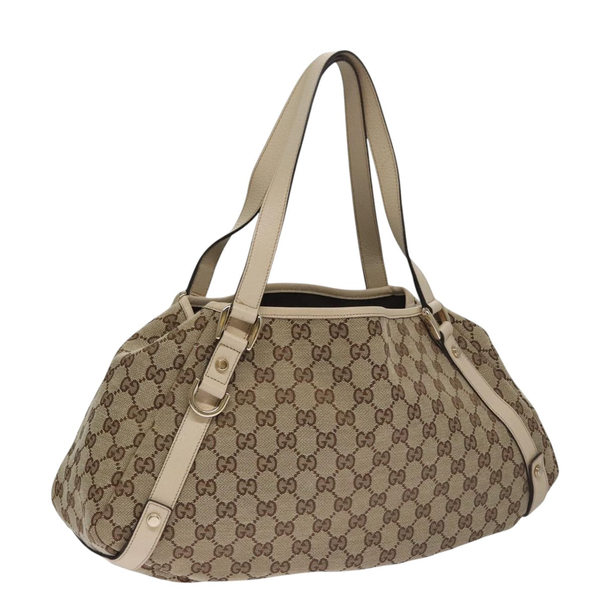 Gucci Abbey Beige Canvas Tote Bag