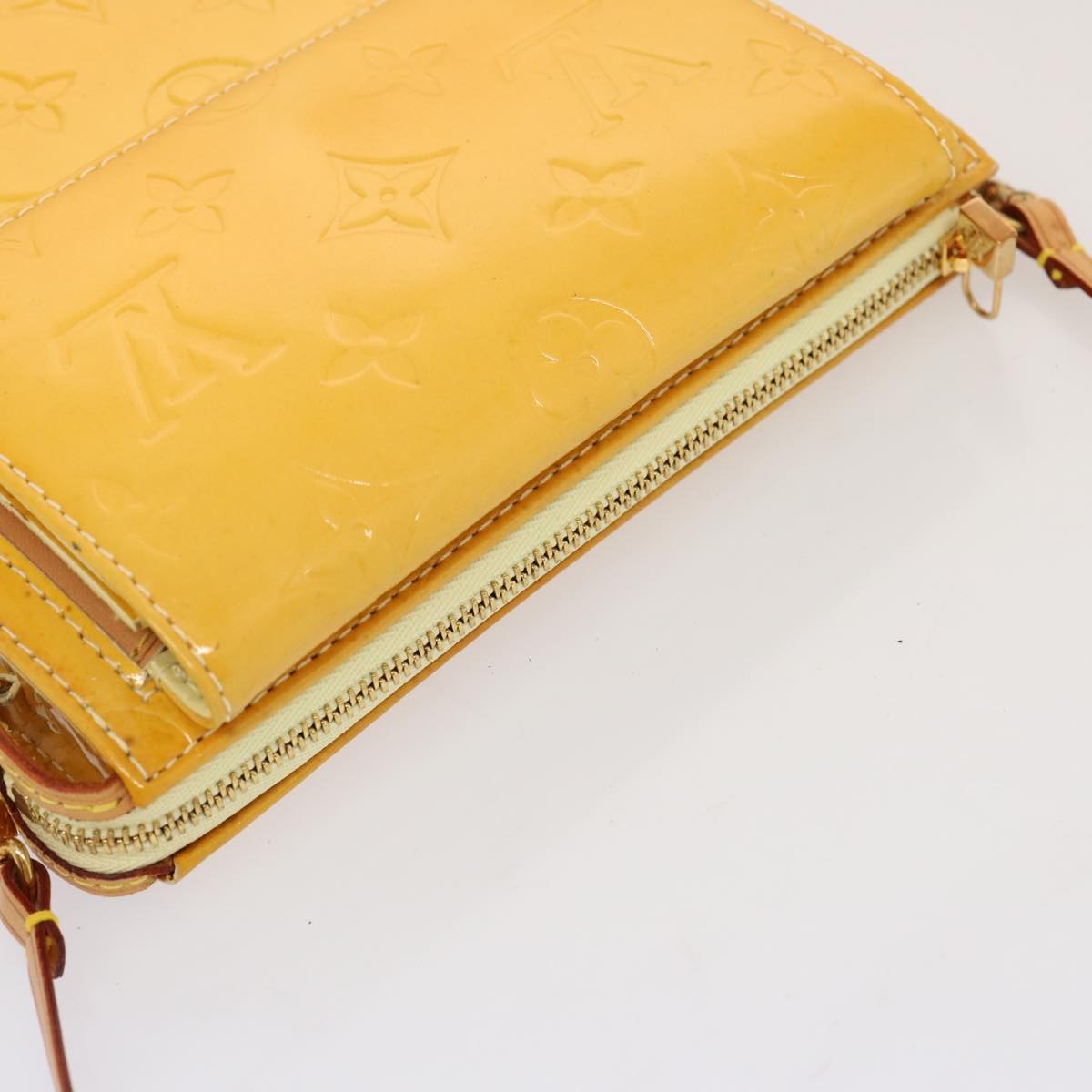 Louis Vuitton Mott Yellow Patent Leather Clutch Bag
