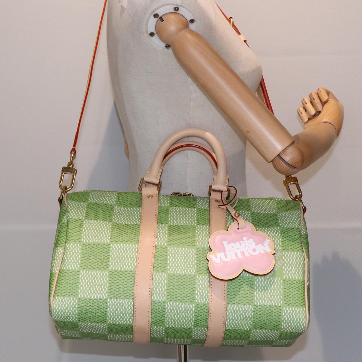 Louis Vuitton Speedy Bandoulière 35 Green Canvas Handbag