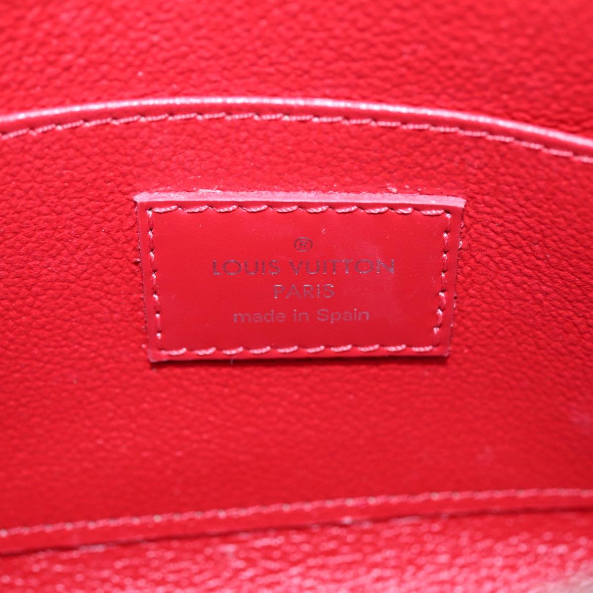 Louis Vuitton Cosmetic Pouch Red Leather Clutch Bag