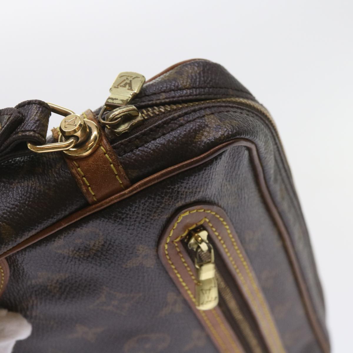 Louis Vuitton Marly Dragonne Brown Canvas Clutch Bag