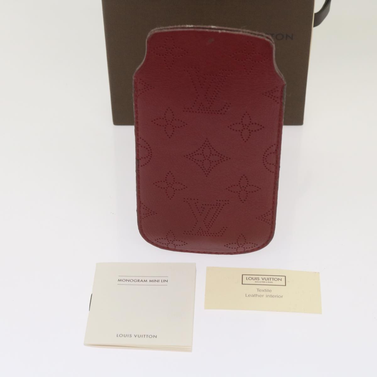 Louis Vuitton Etui Iphone Red Leather Phone Jewelry