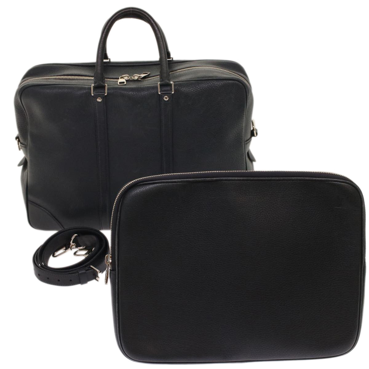 Louis Vuitton Naxos Black Leather Handbag