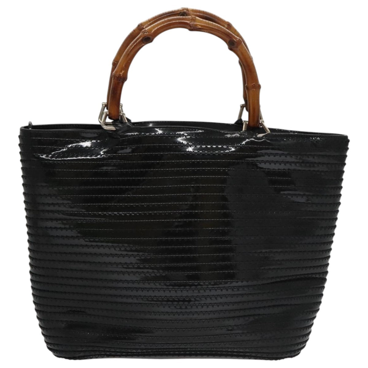 Gucci Bamboo Black Patent Leather Handbag