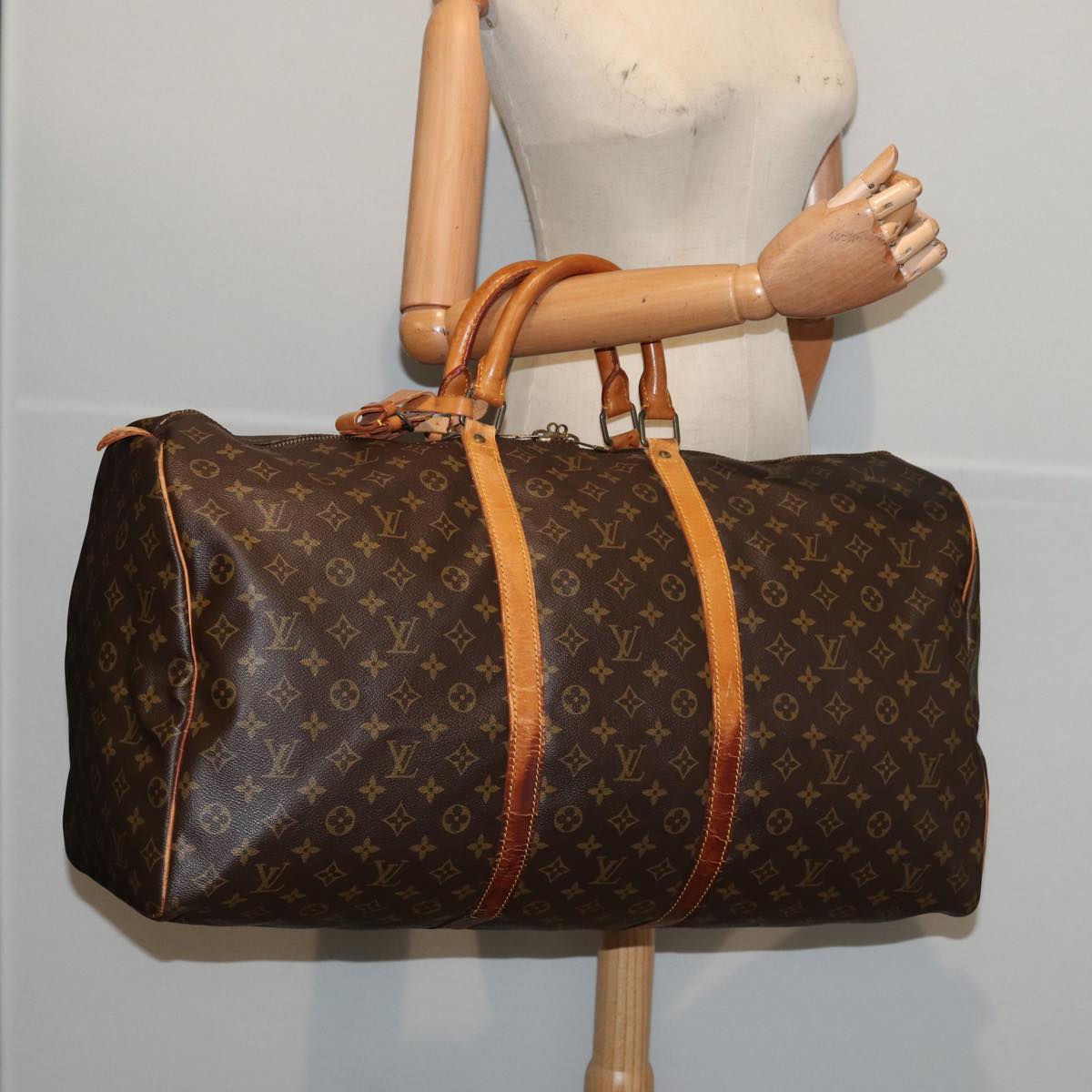 Louis Vuitton Keepall 60 Brown Canvas Travel Bag