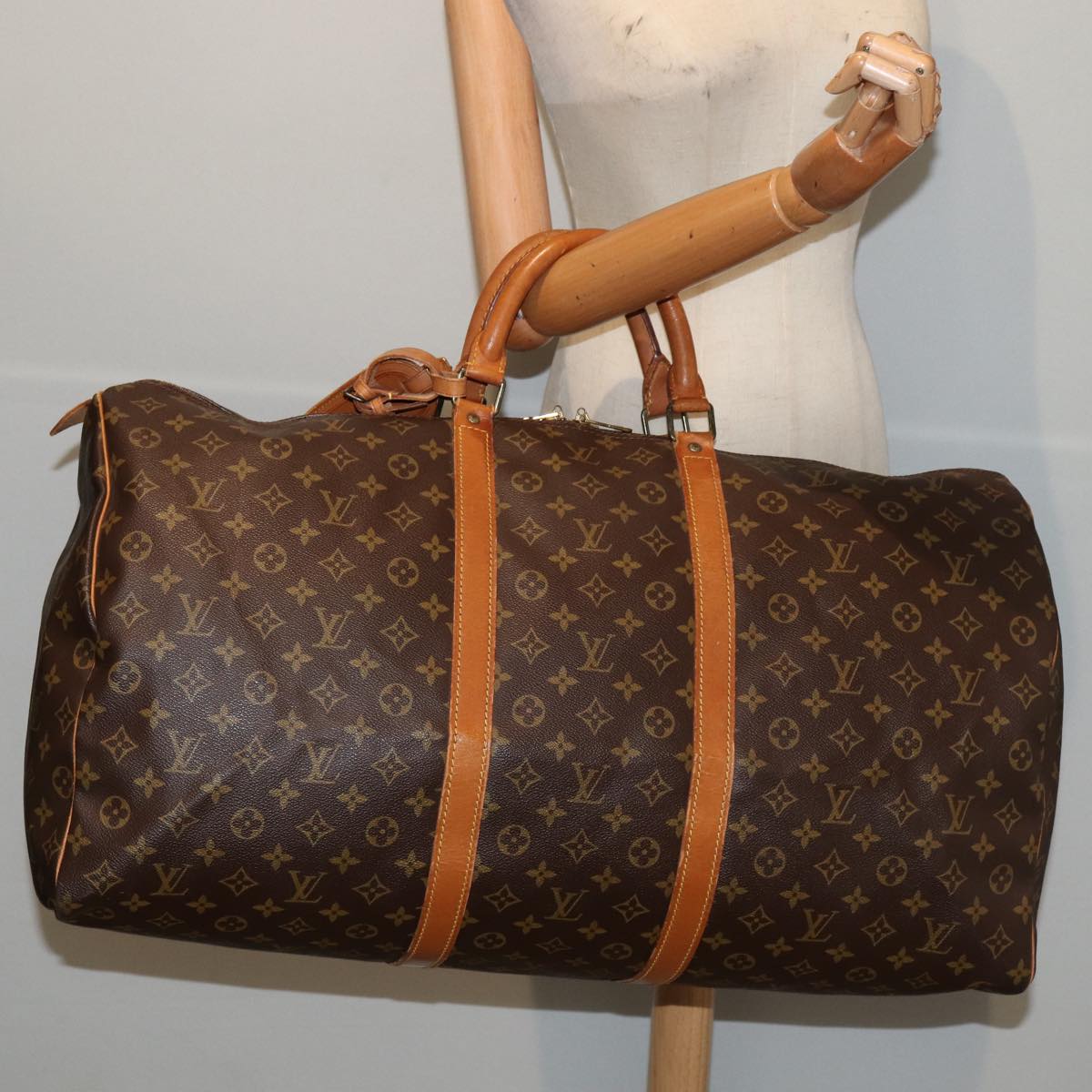 Louis Vuitton Keepall 60 Brown Canvas Travel Bag