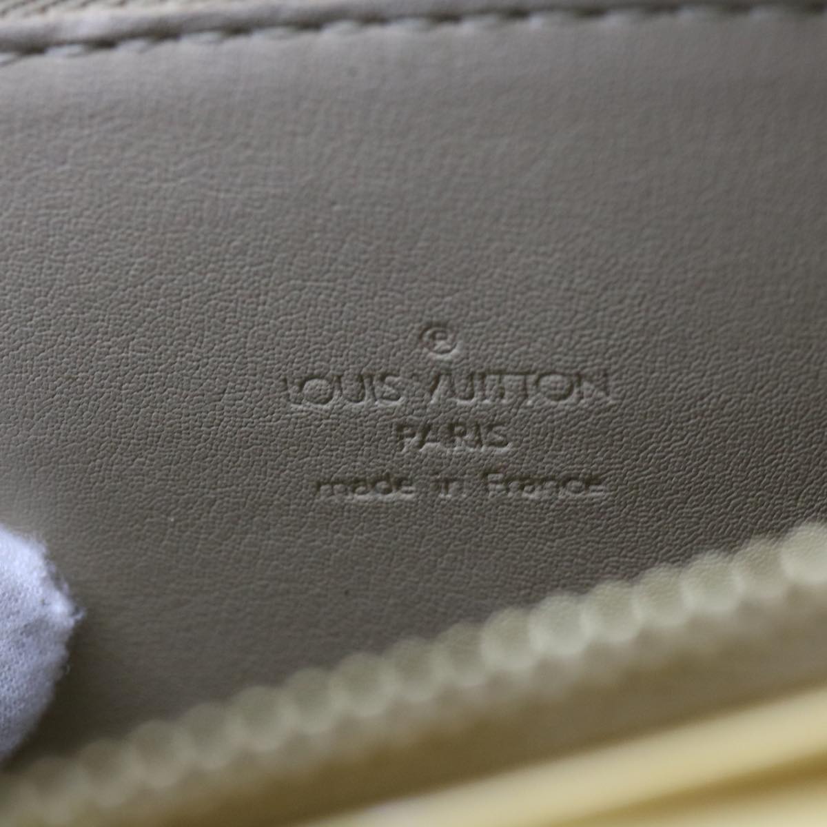 Louis Vuitton Mott Beige Patent Leather Clutch Bag